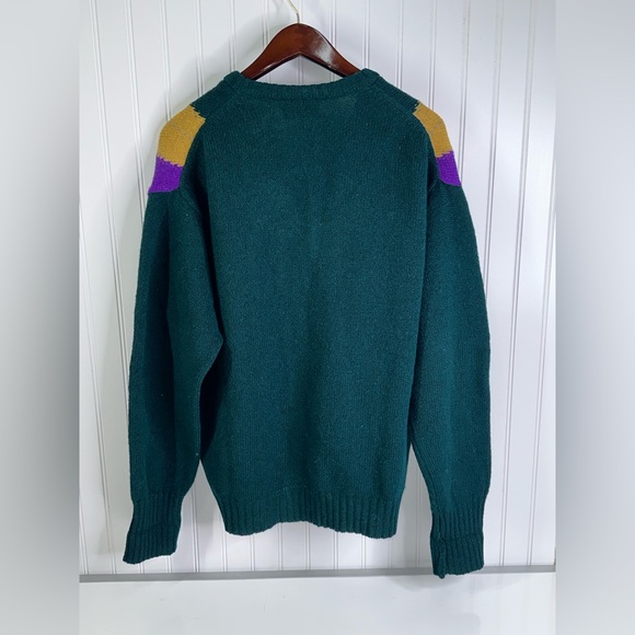 Vintage LORD JEFF 100% Shetland Wool V- Neck Sweater Size XL Made In Ireland - Picture 3 of 9